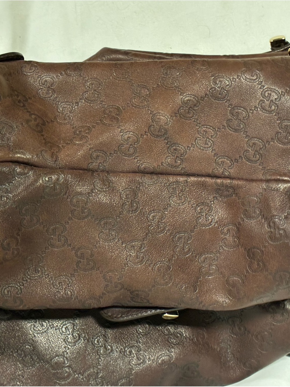 Gucci Dark Brown Braided-Handle Monogram Shoulder Bag - Picture 2 of 10